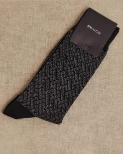 Dress Socks with Geometric Pattern