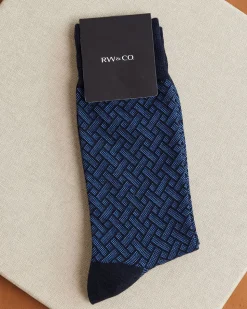 Dress Socks with Geometric Pattern