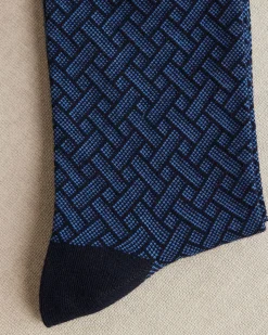Dress Socks with Geometric Pattern