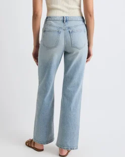 Dusk-Wash High-Rise Straight-Leg Jeans