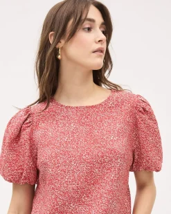 Easy-Care Blouse with Short Puffy Sleeves
