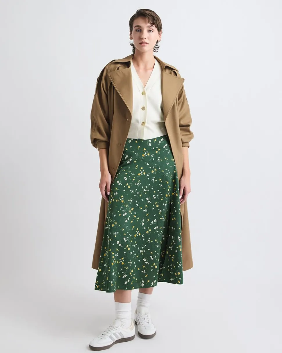 Elbow-Sleeve Buttoned-Down Cardigan
