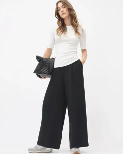 Elbow-Sleeve Crew-Neck Fitted Tee