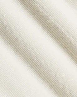 Elbow-Sleeve Crew-Neck Ribbed Top with Shirred Details