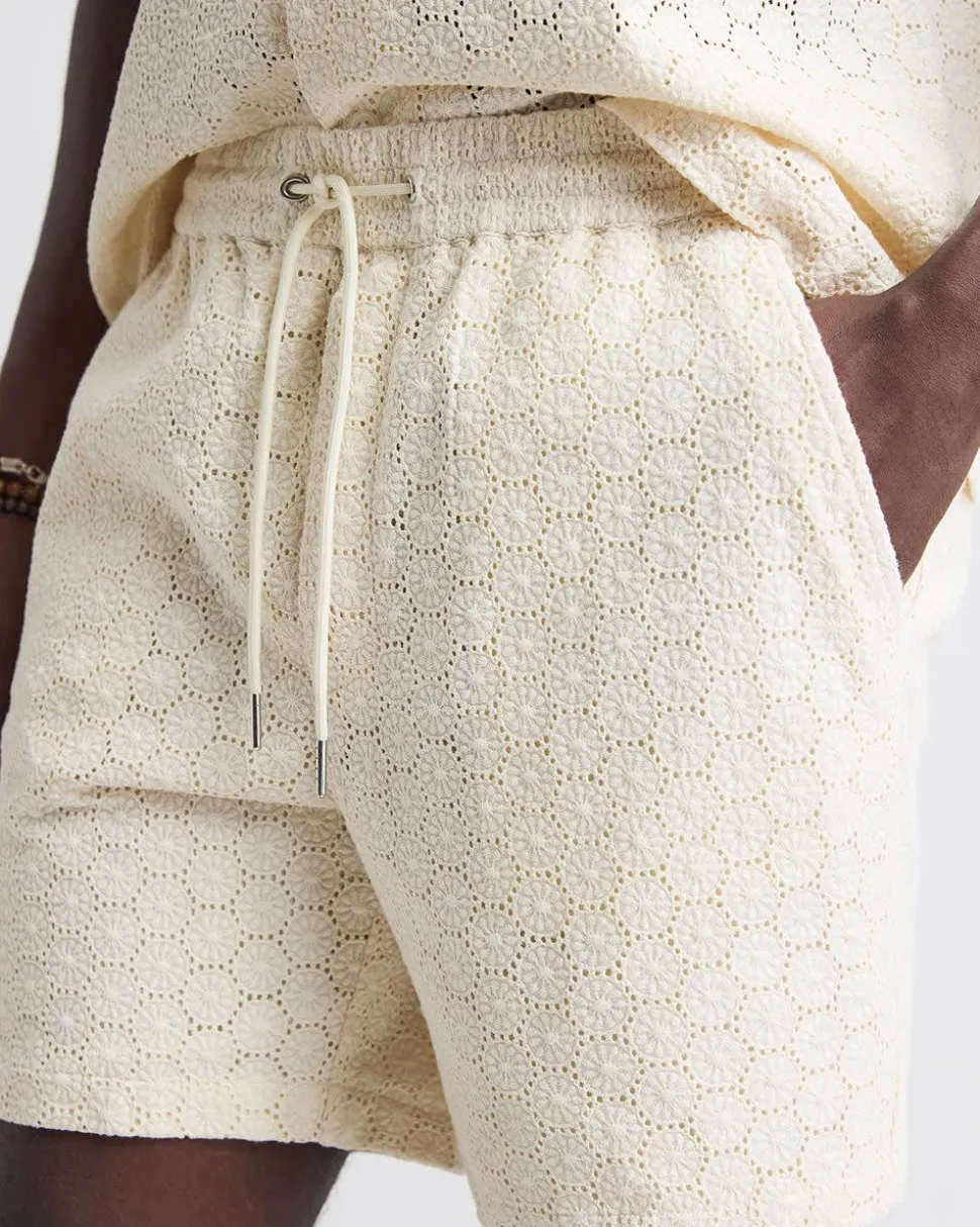 Embroidered Short with Elastic Waistband
