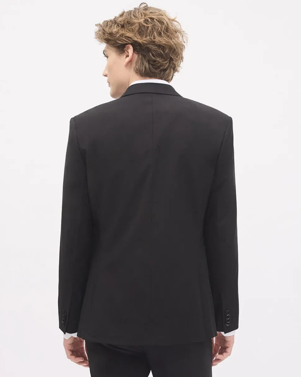 Essential Black Wool-Blend Suit Blazer