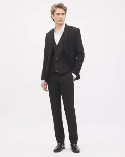 Essential Black Wool-Blend Suit Pant