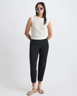 Extended-Sleeve Crew-Neck Open-Stitch Sweater