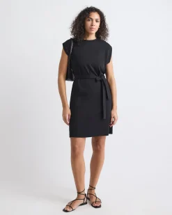 Extended-Sleeve Dress with Removable Belt