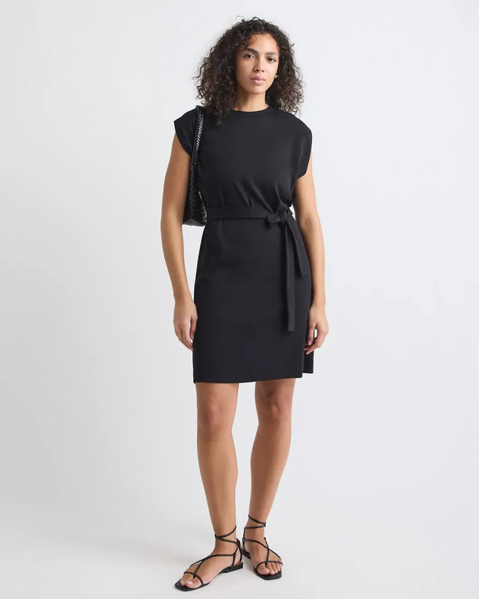 Extended-Sleeve Dress with Removable Belt