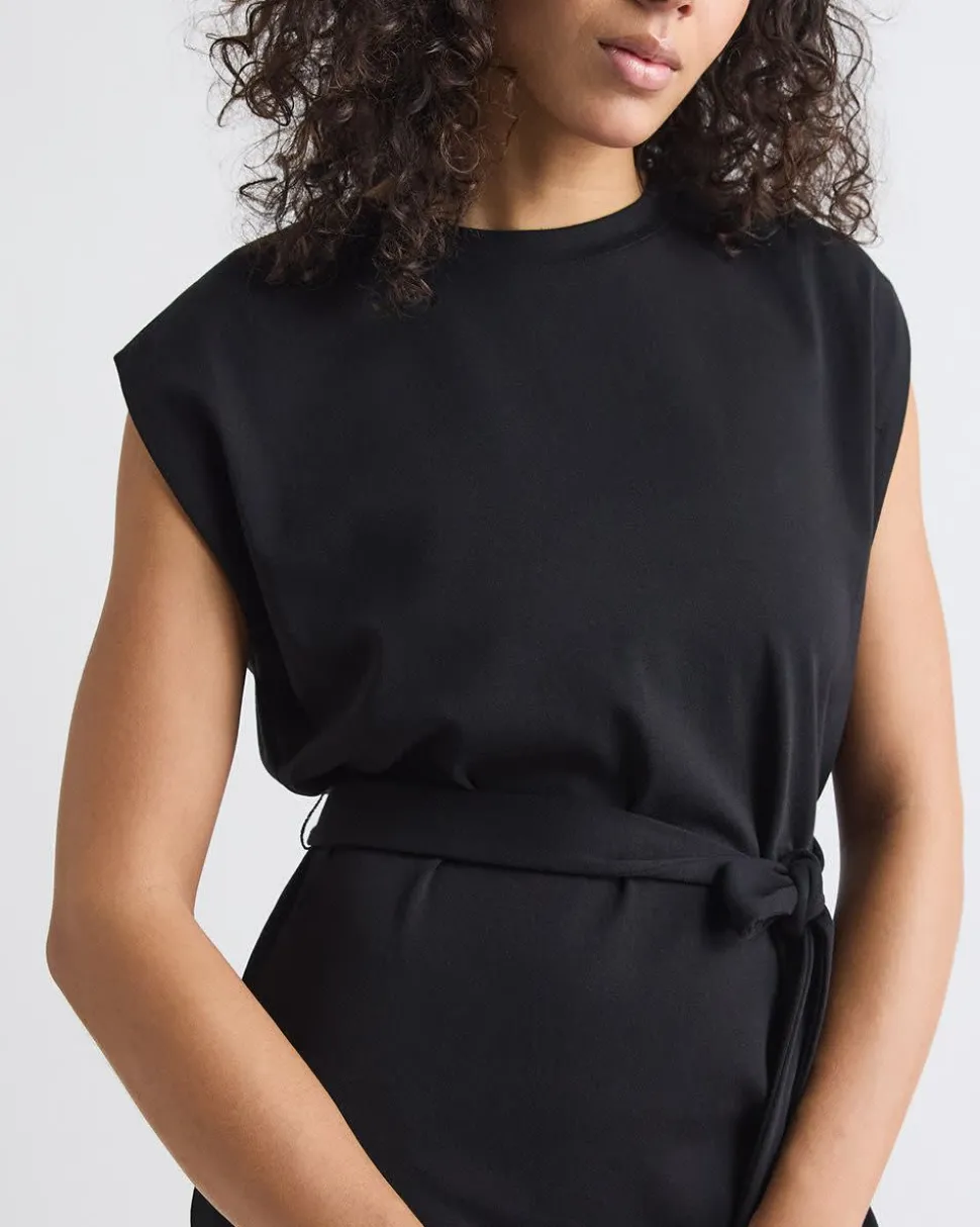 Extended-Sleeve Dress with Removable Belt