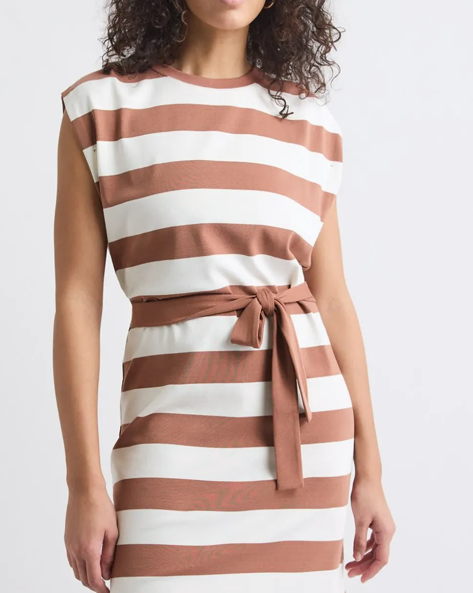 Extended-Sleeve Dress with Removable Belt