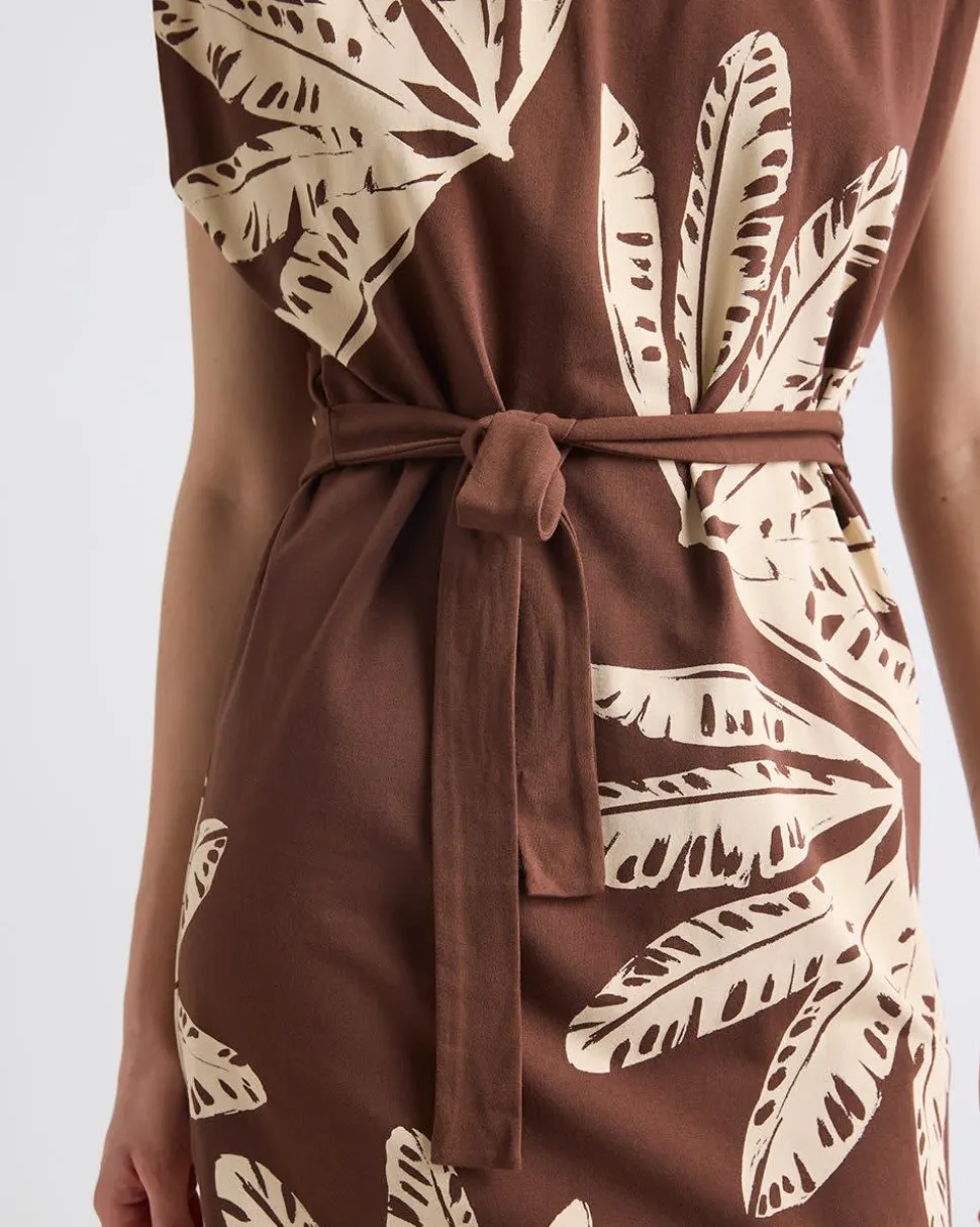 Extended-Sleeve Dress with Removable Belt