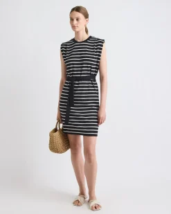Extended-Sleeve Dress with Removable Belt