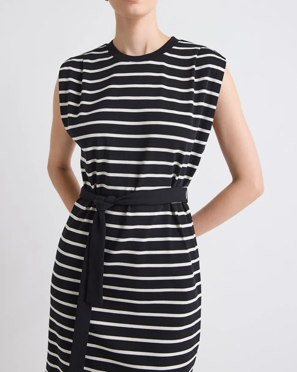 Extended-Sleeve Dress with Removable Belt