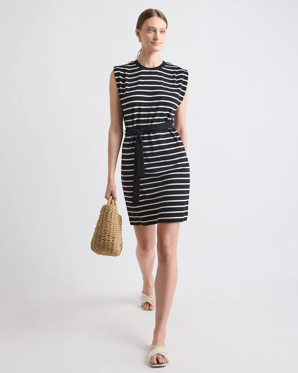 Extended-Sleeve Dress with Removable Belt