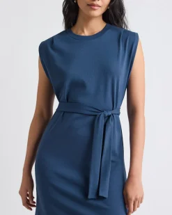 Extended-Sleeve Dress with Removable Belt