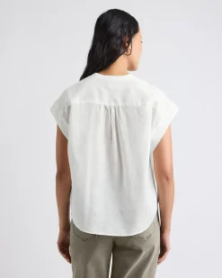 Extended-Sleeve V-Neck Blouse