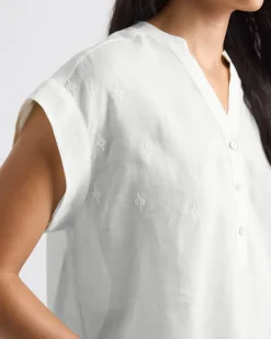 Extended-Sleeve V-Neck Blouse