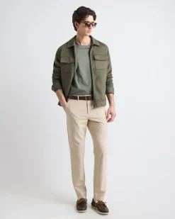 Faux Suede Jacket with Shirt Collar