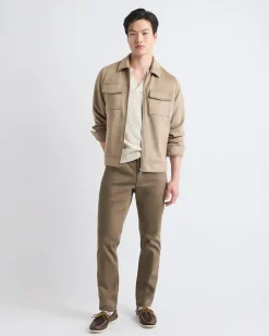 Faux Suede Jacket with Shirt Collar