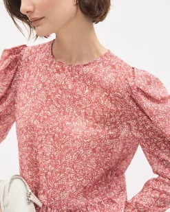 Floral Long-Sleeve Peplum Blouse