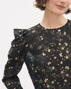 Floral Long-Sleeve Peplum Blouse