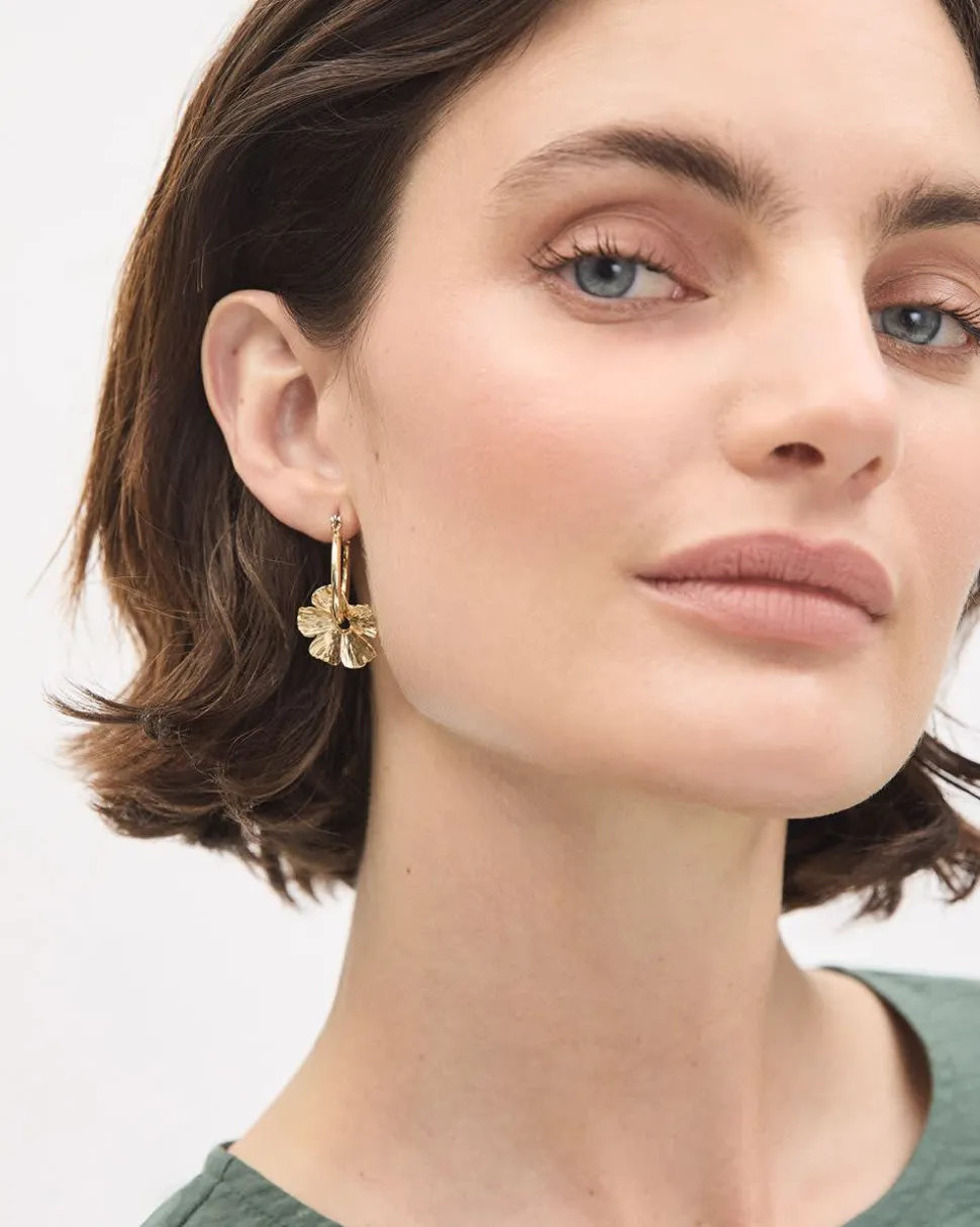 Flower Hoop Earrings