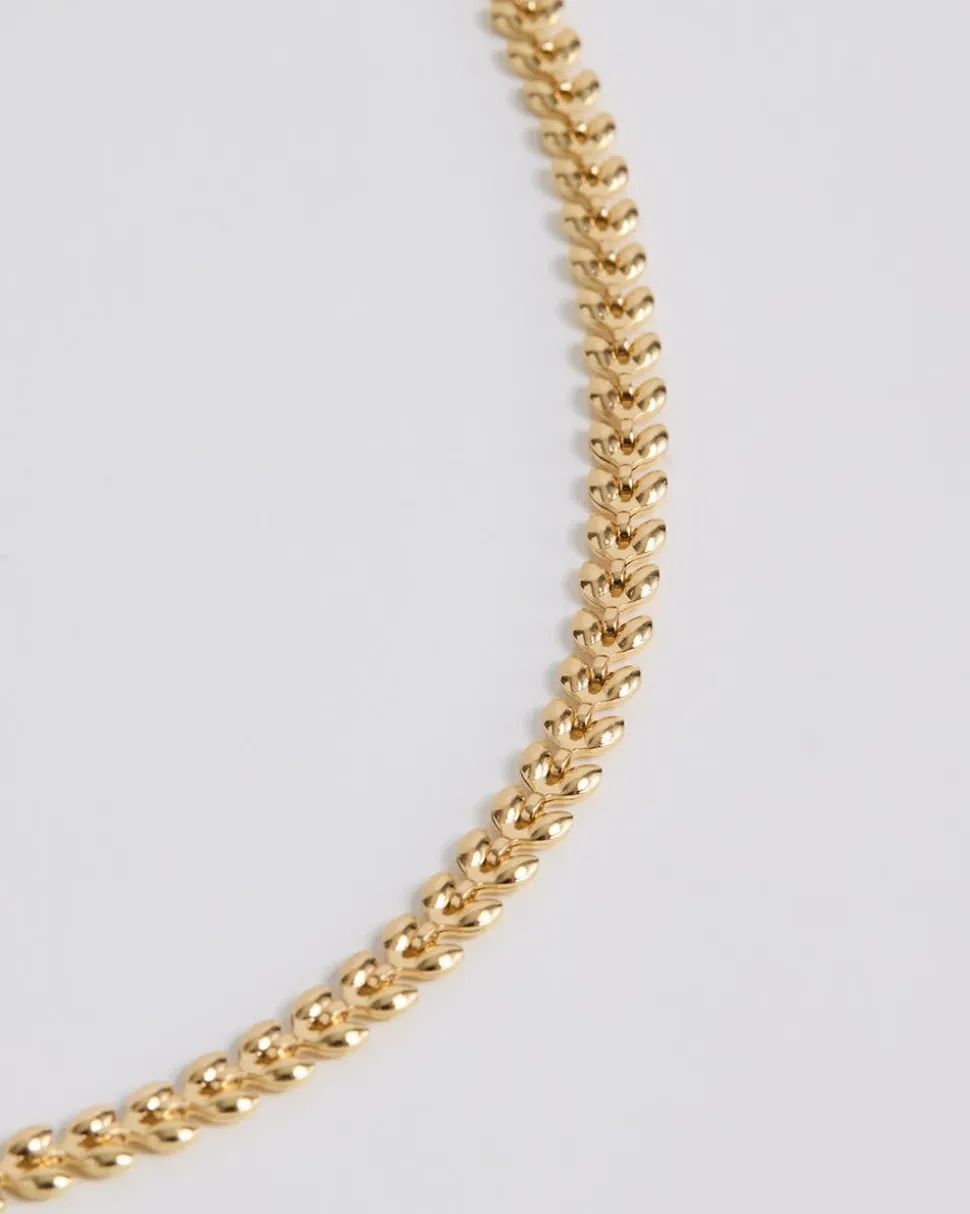 Golden Leaf Link Necklace