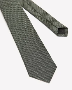 Green Skinny Tie with Micro Pattern