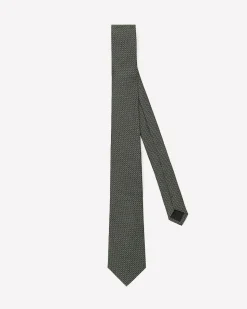 Green Skinny Tie with Micro Pattern
