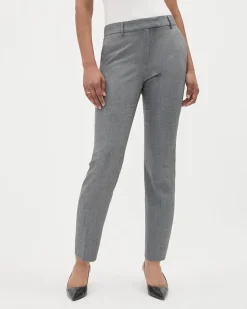 Grey Straight-Leg Mid-Rise Pant