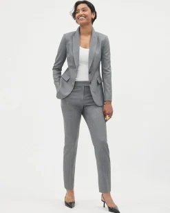 Grey Straight-Leg Mid-Rise Pant