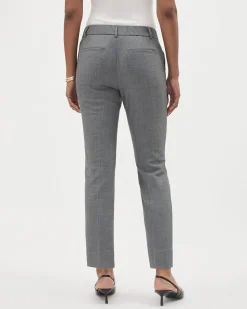 Grey Straight-Leg Mid-Rise Pant