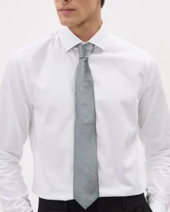 Grey Textured Regular Tie