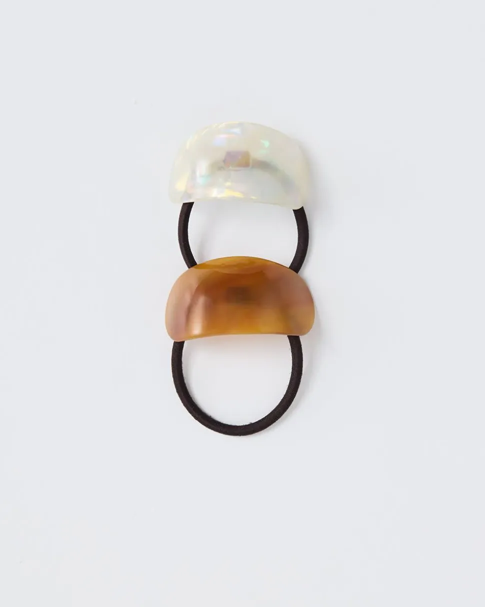 Hair Elastics with Acrylic Plate - Set of 2