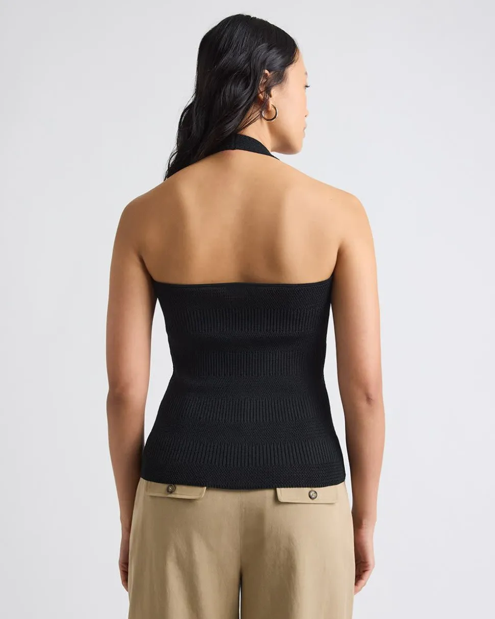 Halter-Neck Fancy-Stitch Tank
