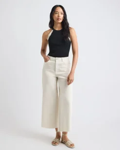Halter-Neck Ribbed Tank with Crocheted Stitches