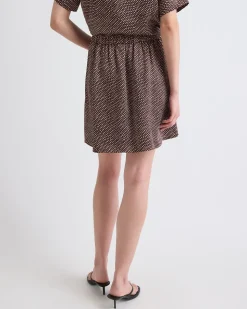 High-Rise A-Line Satin Mini Skirt
