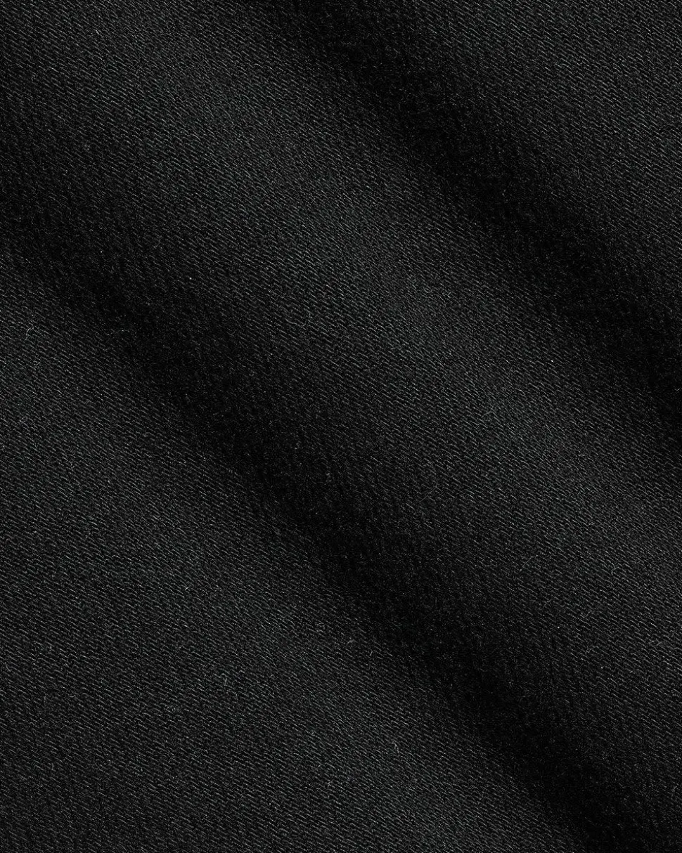 High-Rise Black Denim Bermuda