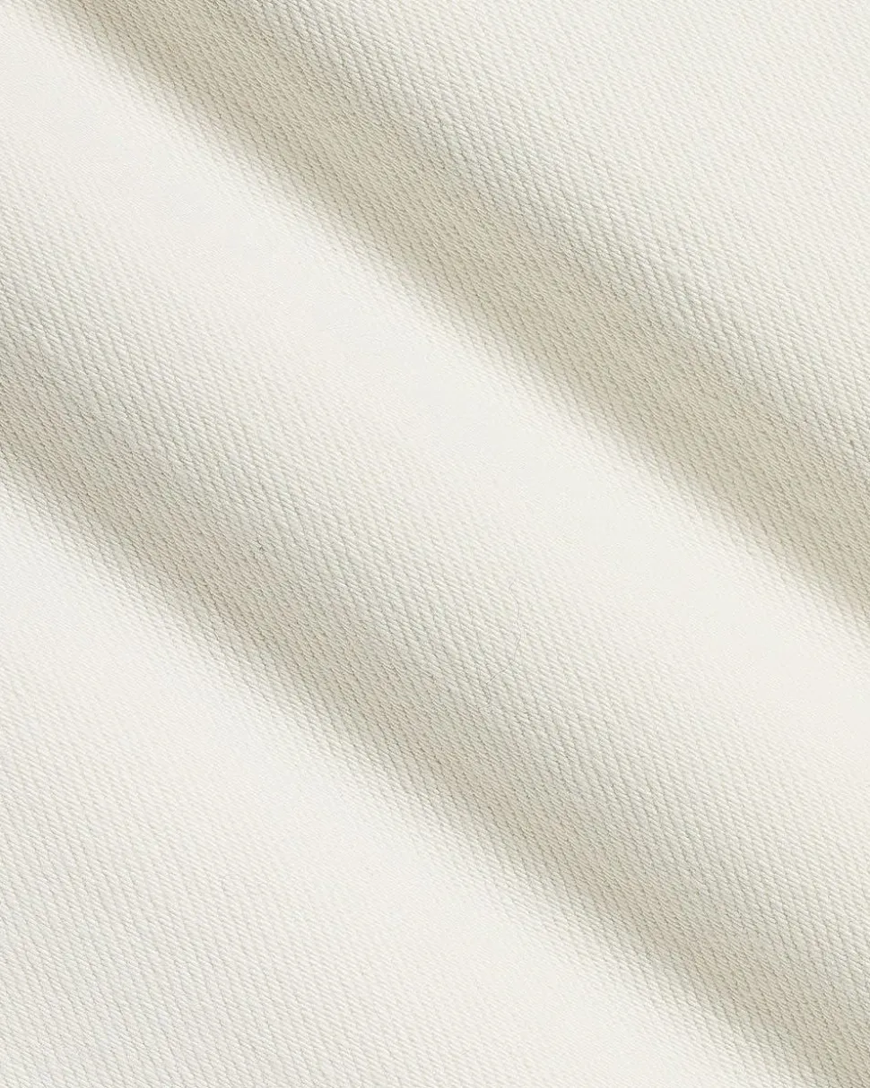 High-Rise Cream Denim Bermuda