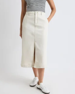 High-Rise Denim Maxi Skirt