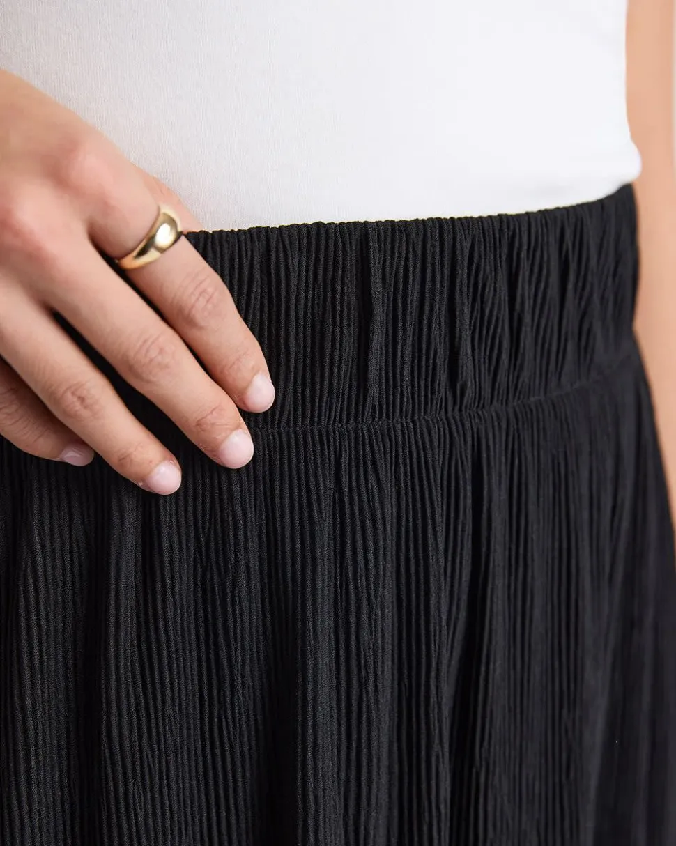 High-Rise Flare Midi Skirt