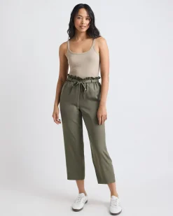 High-Rise Tapered-Leg Ankle Pant