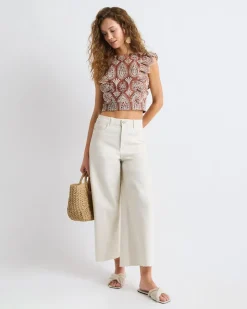 High-Rise Wide-Leg Cropped Jeans