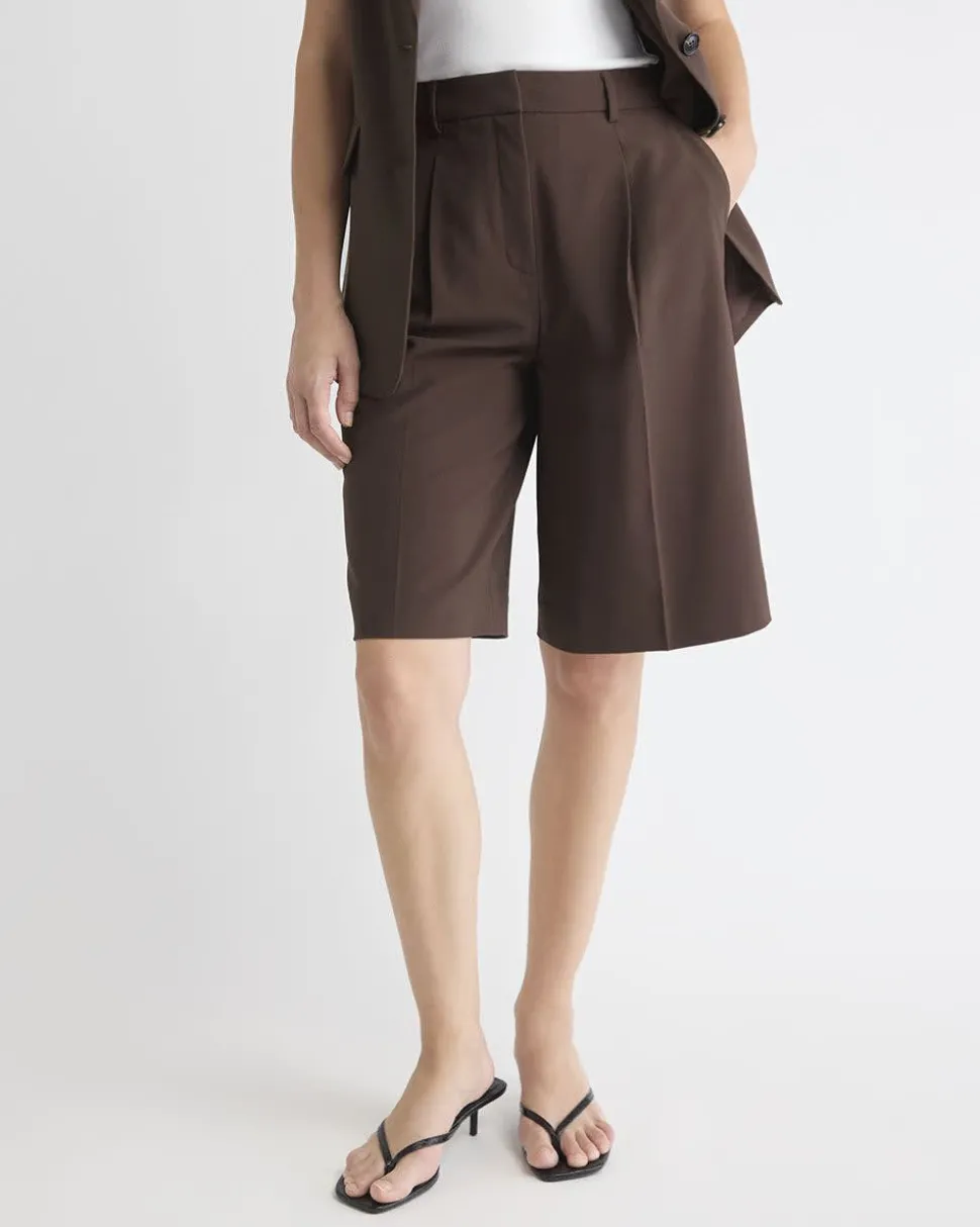 High-Rise Wide-Leg Long Bermuda