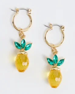 Hoops with Pineapple Pendants