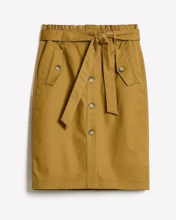 Knee-Length Pencil Skirt with Paperbag Waistband