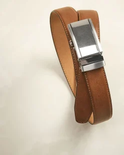 Leather Belt with Automatic Buckle