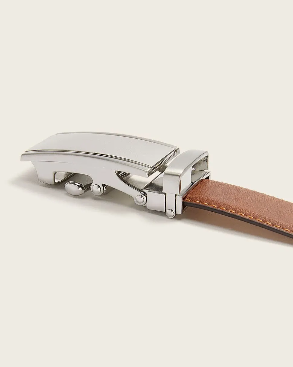 Leather Belt with Automatic Buckle